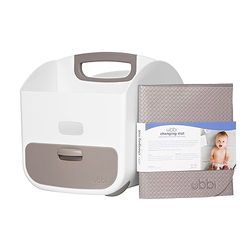 Ubbi Portable Nappy Caddy and Changing Mat, Diaper Storage, Caddy Organizer, Stores Baby Diapers, Wipes & Baby Accessories, Taupe