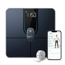 eufy P2 Pro Báscula de baño Digital, WiFi Bluetooth, Bascula Grasa Corporal y Muscular con App, 16 Monitores de Composición Corporal, como Frecuencia Cardíaca, Grasa Corporal, IMC, Alta Precisión