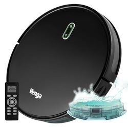 Venga! Robot aspirador 3 en 1, función escoba, aspirador y friegasuelos, con un depósito de agua, funcionamiento fácil de 1 Tecla, 6 Modos de Limpieza, Carga automática, VG RVC 3000