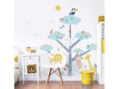 Walltastic Safari Animals Large Character Tree Sticker Wall Stickers, Vinilo Respetuoso con el Medio Ambiente, Multi, Approx 5ft, One Size