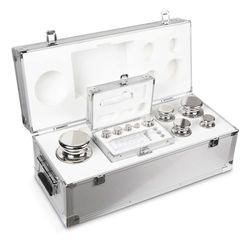 Jeu de poids KERN® E2 1 g - 10 kg, dans un coffret en aluminium, acier inoxydable poli