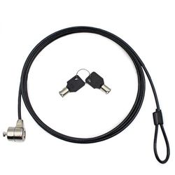 Cable de Seguridad Doble Llave 1.8 m, Negro - Ideal para asegurar Bicicletas, patinetes y Objetos en Espacios públicos.
