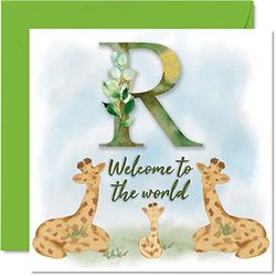 Nieuwe Baby Card Unisex - Welkom in de wereld R - Gefeliciteerd Babykaarten Pasgeboren, Goed gedaan Gefeliciteerd Nieuwe Baby Kaarten, Welkom in de Wereld Home Gifts, 145mm x 145mm Baby Wenskaarten