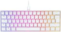 CORSAIR K65 RGB Mini 60% mekaniskt trådbundet speltangentbord - Cherry MX RED linjära brytare - PBT Double-Shot tangenter - iCUE-kompatibel - AZERTY FR - PC, Mac, Xbox - vit