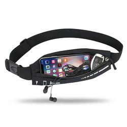 Cintura sottile da corsa per donne e uomini, marsupio da corsa, marsupio da corsa, cintura in vita per allenamento e jogging, accessori per la corsa, nero, Taglia unica, Moda