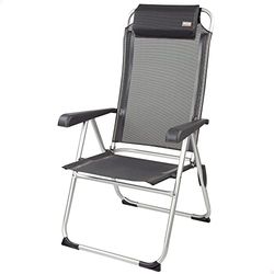 AKTIVE 52886 - Chaise de Camping Pliante avec Coussin d'Appui-Tête, Dimensions 44X55X101cm, Facile à Nettoyer et à Plier, Poids Max 110kg, Comprend des Accoudoirs Ergonomiques