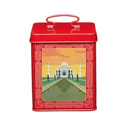 KitchenCraft World of Flavours Airtight Metal Food Storage Container, 11 x 11 x 14 cm (4.5" x 4.5" x 5.5") - Red