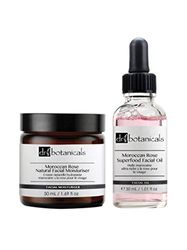 DR BOTANICALS Hydratant Facial Naturel à Rose Marocaine + Huile Faciale Superfood à la Rose Marocaine