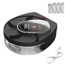 Acchiappamosche Elettrico. Trappola per mosche girevole a 360°con presa USB e supporto da parete per casa, cucina, ristorante, hotel, bar. (nero)