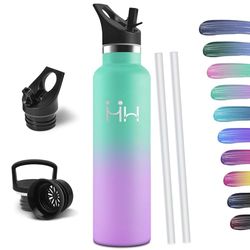 HoneyHolly Botella Agua Acero Inoxidable, 1000ML Reutilizable Sin BPA, Botella Agua Termica, Botella Agua, Aislamiento Al Vacío de Doble Pared, Termos, Cantimplora para Adultos, Deporte