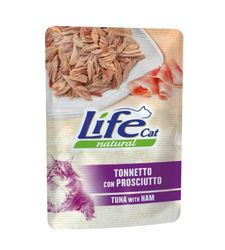 Life Cat Natural Tonnetto con Prosciutto, Busta 70g