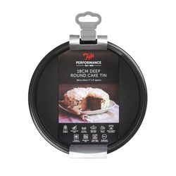 Tala Moule à Gâteau Rond Profond Performance, Fond Amovible, Acier au Carbone de Qualité Professionnelle avec Revêtement Antiadhésif Eclipse, 18 cm; Idéal pour Gâteaux et Pâtisseries de Fête