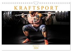 Kraftsport (Wandkalender 2024 DIN A4 quer), CALVENDO Monatskalender: Energetische Bilder athletischer Körper beim Krafttraining im Fitnessstudio