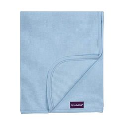 ClevaMama Couverture en Coton Gaze Gaufrée Nid d'Abeille pour Nouveau-Né et Bébé - Couverture de Bébé pour Berceau, Lit-Bébé ou Lit Enfant - Bleu, 120x140 cm