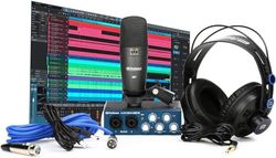 PreSonus AudioBox 96 Studio Bundle, interface, microfoon & hoofdtelefoon met software inclusief Studio One Artist, Ableton Live Lite DAW en meer voor opname, streaming en podcasting