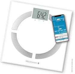 medisana BS 444 connect, digitale weegschaal voor lichaamsanalyse 180 kg, personenweegschaal voor het meten van lichaamsvet, lichaamswater, spiermassa en botgewicht, lichaamsvetweegschaal met app