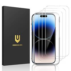 UNBREAKcable Pantserbescherming glas voor iPhone 14 Pro [3 stuks] beschermfolie, 9H hardheid beschermglas, 2.5D Double Defense displaybeschermfolie, krasbestendig, anti-vingerafdruk en zonder luchtbellen