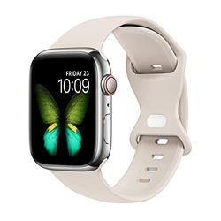 Lysun Compatibile con Apple Watch Band 38 mm 40 mm 41 mm Cinturino sportivo in silicone morbido compatibile con iWatch Series 7 6 5 4 3 2 1 SE Donna Uomo, Starlight, 38/40/41 mm