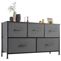 Sweetcrispy Comò per camera da letto, cassetto ampio comò organizer storage drawers tessuto storage con 5 cassetti, piccolo comò, supporto TV per camera da letto, armadio, soggiorno, cameretta dei
