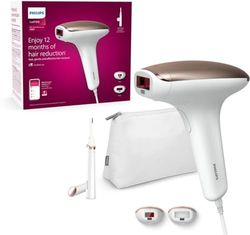 Philips Lumea Épilateur à lumière pulsée Série 7000 - épilateur avec tondeuse-stylo Satin Compact, 2 embouts pour le corps et le visage, utilisation filaire (modèle BRI921/00)