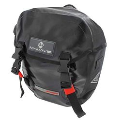 M-Wave 122725 Alforjas traseras Dobles, Capacidad, Unisex, Negro, 2 x 12,5 l