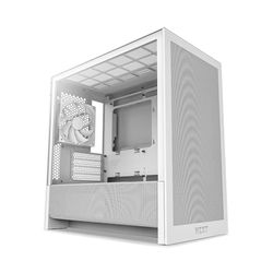 NZXT H3 Flow – Caja PC Micro-ATX – Flujo de Aire optimizado – 1 Ventilador 120mm Trasero – GPU tamaño Completo – Radiador 280mm Frontal, 240mm Superior – Placa Base con conexión Trasera – Blanco