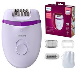 Philips Épilateur compact sur secteur Satinelle Essential avec 4 accessoires (Modèle BRE275/00) - Violet