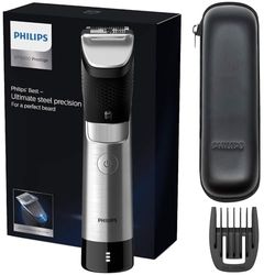 Philips Recortadora de barba de la serie 9000 con sistema Lift & Trim Pro (modelo BT9810/13), ganador del premio Best Buy 2023, plateado y negro