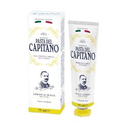 Pasta del Capitano 1905, Dentifrice au Citron de Sicile, Maintient des Gencives Saines et Combat la Mauvaise Haleine, Contient un Extrait de Citron Biologique, 100% Made in Italy, Tube de 75 ml