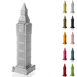 Candellana Hecho a Mano Big Ben Vela de Regalo - Divertida - Vela Decorativa - Decoración del Hogar - Regalos para Amigos - Mecha de Algodón - Tiempo de Quemado 70h - Vela Silver