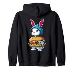 Hamburger Bunny Hamburguesa Conejo Comida rápida Sudadera con Capucha