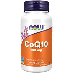 Now Foods, CoQ10 (Coenzyme Q10), 100mg, with Hawthorn, 90 Vegan Tablets, Lab-Tested, Gluten Free, Soy Free, Vegetarian, Non-GMO