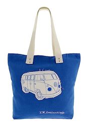 BRISA VW Collection Volkswagen T1 Bus Transporter Canvas Shopper Zak - Donkerblauw
