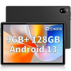 DOOGEE Tablet U10 Android 13, 9GB RAM + 128GB ROM (1TB TF), 10-calowy tablet dotykowy 2024, czterordzeniowy 2.0 GHz, WiFi-6 / BT 5.0 / GMS / 5060mAh / 1280 * 800 / 8MP+5MP / Widevine L1, czarny
