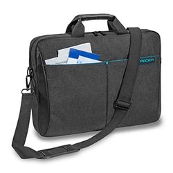 PEDEA laptop bag "Lifestyle" bag for notebooks with screens up to 15.6 inches (39.6 cm); shoulder bag with shoulder strap, black