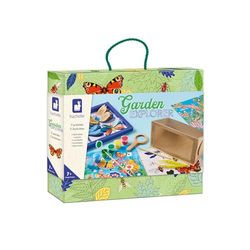 Janod - Garden Explorer - Resväska med kreativa hantverk - 6 olika aktiviteter - manuell aktivitet för barn - ny samling - barnleksak från 6 år - J09113