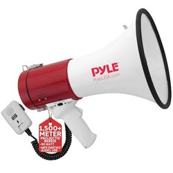 Pyle Megafoon Luidspreker - PA Bullhorn - Draagbare Luidspreker met Sirene -Luidsprekerhoorn - 50 Watt - Ideaal voor Voetbal, Honkbal, Cheerleading, Coaches of voor Veiligheidsoefeningen