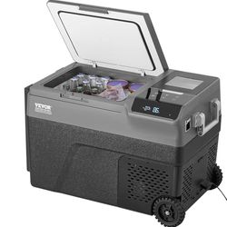 VEVOR Refrigerador Portátil para Automóvil con Función de Fabricación de Hielo, Zona Única de 35 L, Temperatura Ajustable de -20~20 ℃, con Ruedas para Acampar, Automóvil, 730 x 420 x 480 mm, ≤ 45 dB