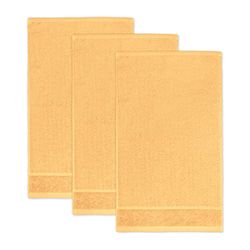 Frottana Pearl - Set di 3 asciugamani per ospiti, 30 x 50 cm, in 100% cotone, colore: Maize