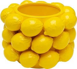 Kare Design Deco Vase Lemon Juice, Yellow, Decorative Vase for Flowers, Modern, Room Decor, Home Decor, Table Decoration for Living Room, Bedroom, Home Office, 19x26x26 cm (H/W/D)