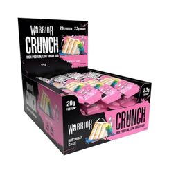 Warrior, Crunch - High Protein Bars - 20g Protein Each Bar - 12 Pack x 64g, Birthday Cake