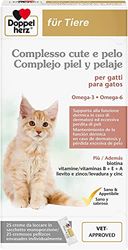 Doppelherz Complejo Piel Y Pelaje para Gatos, Mantenimiento De La Función Dérmica En Caso De Dermatosis Y Pérdida Excesiva De Pelo, Omega-3+6, biotina, vitaminas B+E+ A, 25 Cremosos Pellizcos