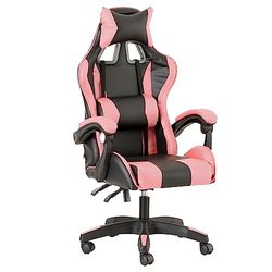 Baroni Home Chaise de Gaming, Chase de Jeux Ergonomique Chaise de Bureau avec Confortable Dossier réglable, Appui-tête et Soutien Lombaire, Rose