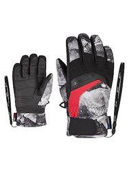 Ziener Labino As(r) Glove Junior, Guanti da Sci/Sport Invernali, Impermeabili, Traspiranti Bambino, Stampa Grigio, 7.5