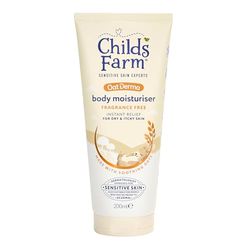 Childs Farm OatDerma Body Moisturiser, Fragrance Free, Soothing Hydration, Sensitive Skin, Emollient, Baby, Kids, 200ml