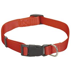 CHAPUIS SELLERIE SLA187 Correa ajustable para perro y gato - Correa de nailon rojo - Ancho 10 mm - Largo 20-35 cm - Talla XS