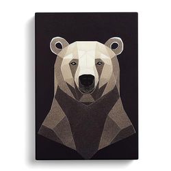 Polar Bear Suprematism Canvas Print for Living Room Bedroom Home Office Décor, Wall Art Picture Ready to Hang, 30x20 Inch (76x50 cm)