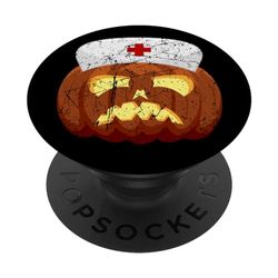 Calabaza aterradora enfermera Halloween divertido envejecido PopSockets PopGrip Intercambiable