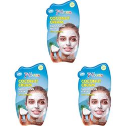 7th Heaven Coconut Cream Face Mask with Oatmeal - Smoothing - Sensitive Skin (Pack of 3)