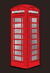 Red London England UK Telephone Box Journal: Charcoal Background